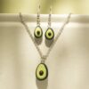 fruta, palta, bisuteria, porcelana fría, collar, aretes, manos obreras, bolivia, hecho a mano, artesanías