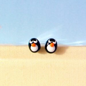 pingüino, animal, bisuteria, porcelana fría, collar, aretes, manos obreras, bolivia, hecho a mano, artesanías