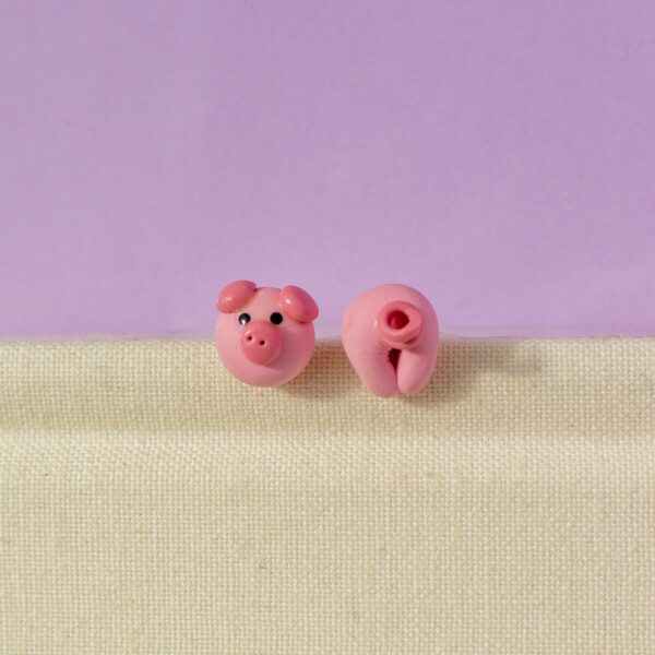 cerdo, cerdito, chancho, chanchito, bisuteria, porcelana fría, collar, aretes, manos obreras, bolivia, hecho a mano, artesanías