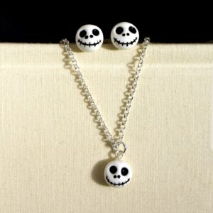 Jack, HALLOWEEN, bisuteria, porcelana fría, collar, aretes, manos obreras, bolivia, hecho a mano, artesanías