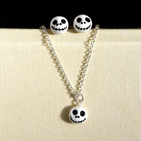 Jack, HALLOWEEN, bisuteria, porcelana fría, collar, aretes, manos obreras, bolivia, hecho a mano, artesanías