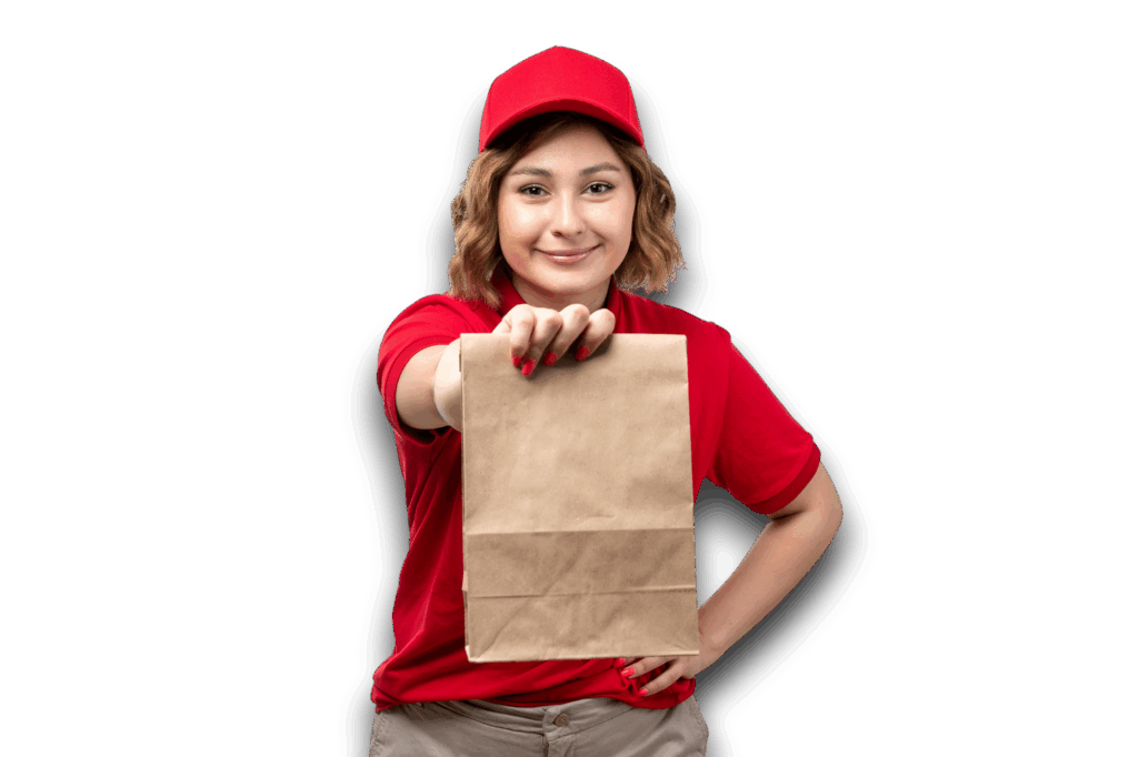 mujer delivery manos obreras